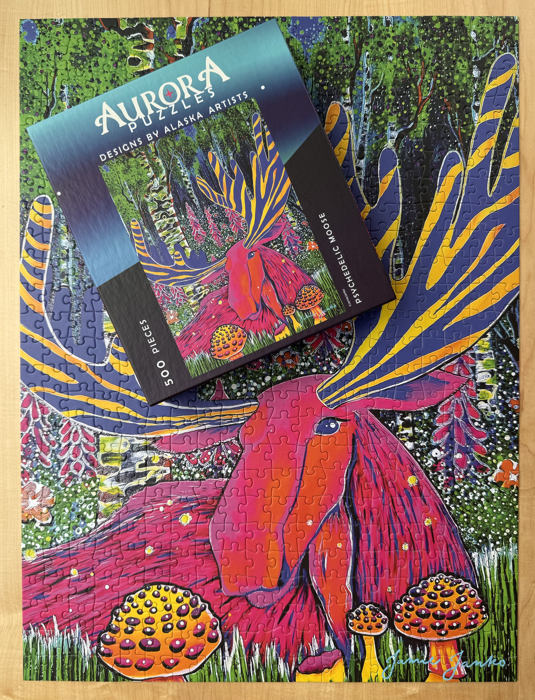"PSYCHEDELIC MOOSE" 500 Piece Puzzle