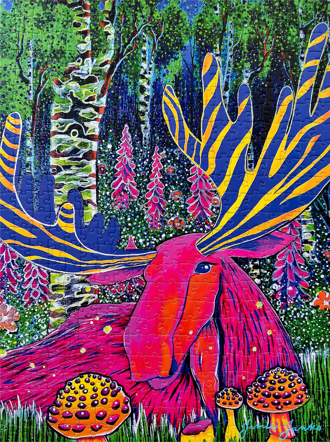 "PSYCHEDELIC MOOSE" 500 Piece Puzzle