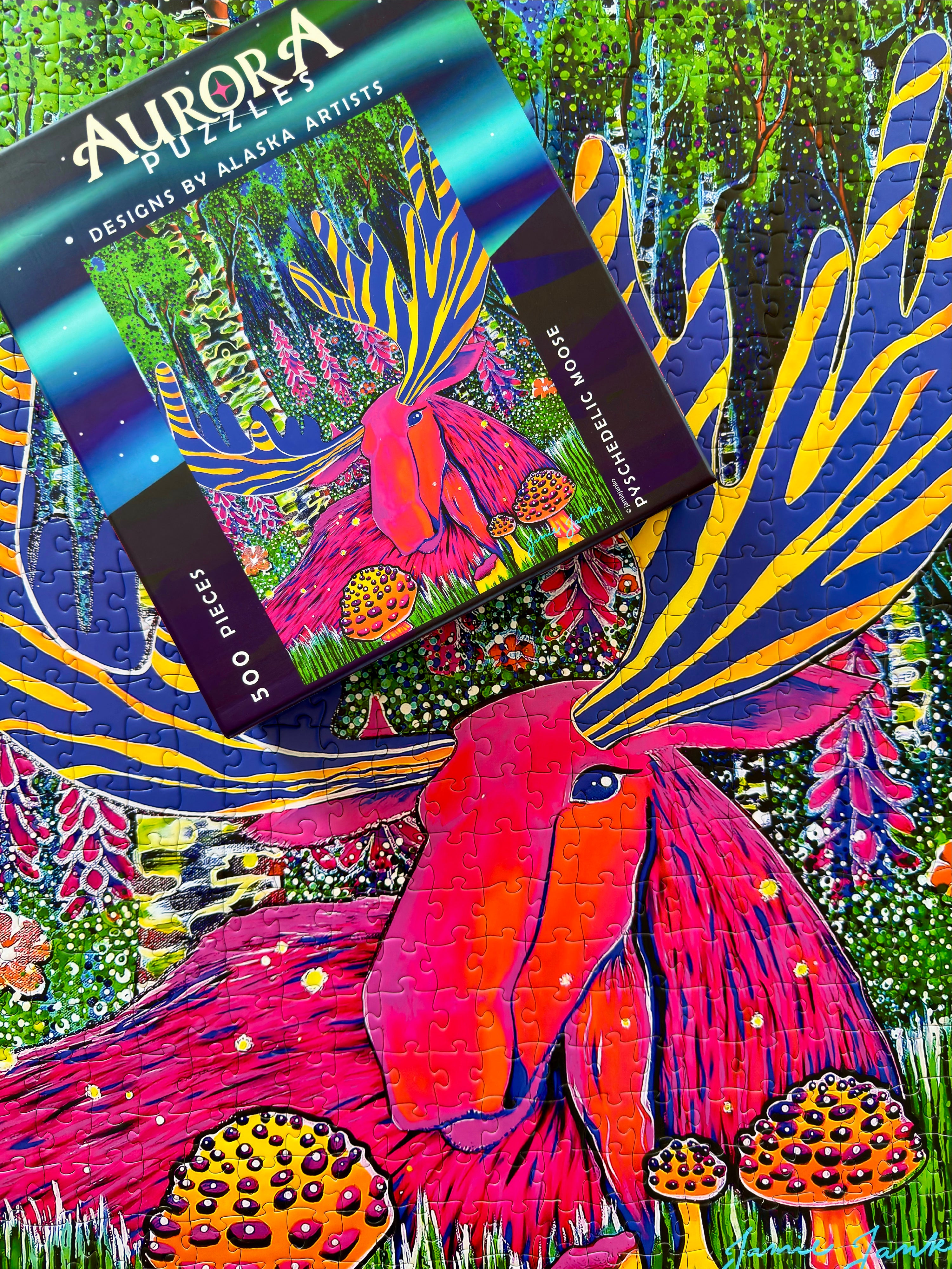 "PSYCHEDELIC MOOSE" 500 Piece Puzzle