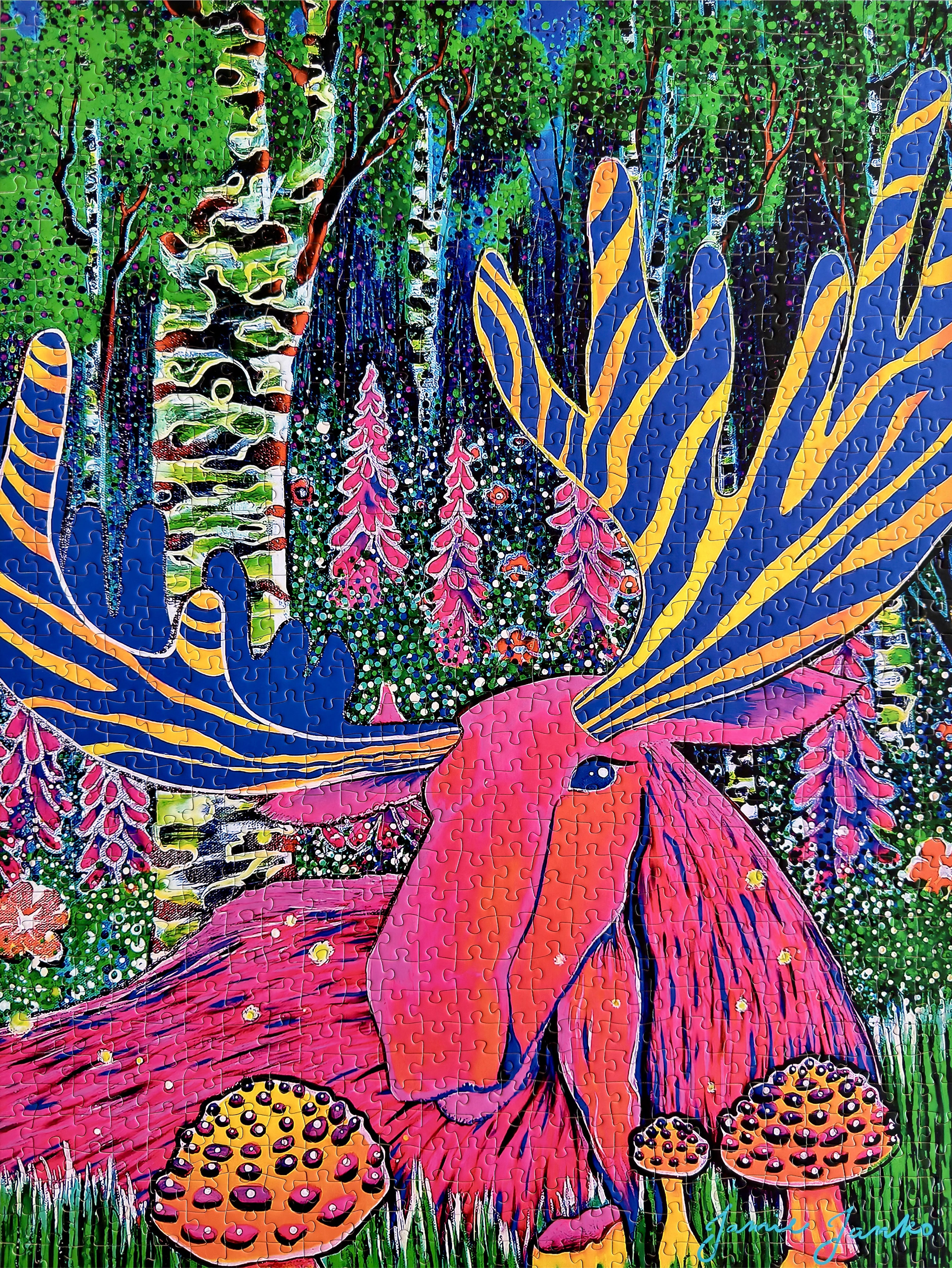 "PSYCHEDELIC MOOSE" 1000 Piece Puzzle