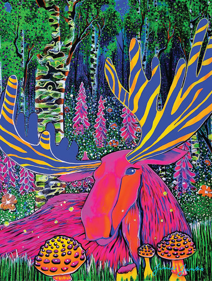 "PSYCHEDELIC MOOSE" 500 Piece Puzzle