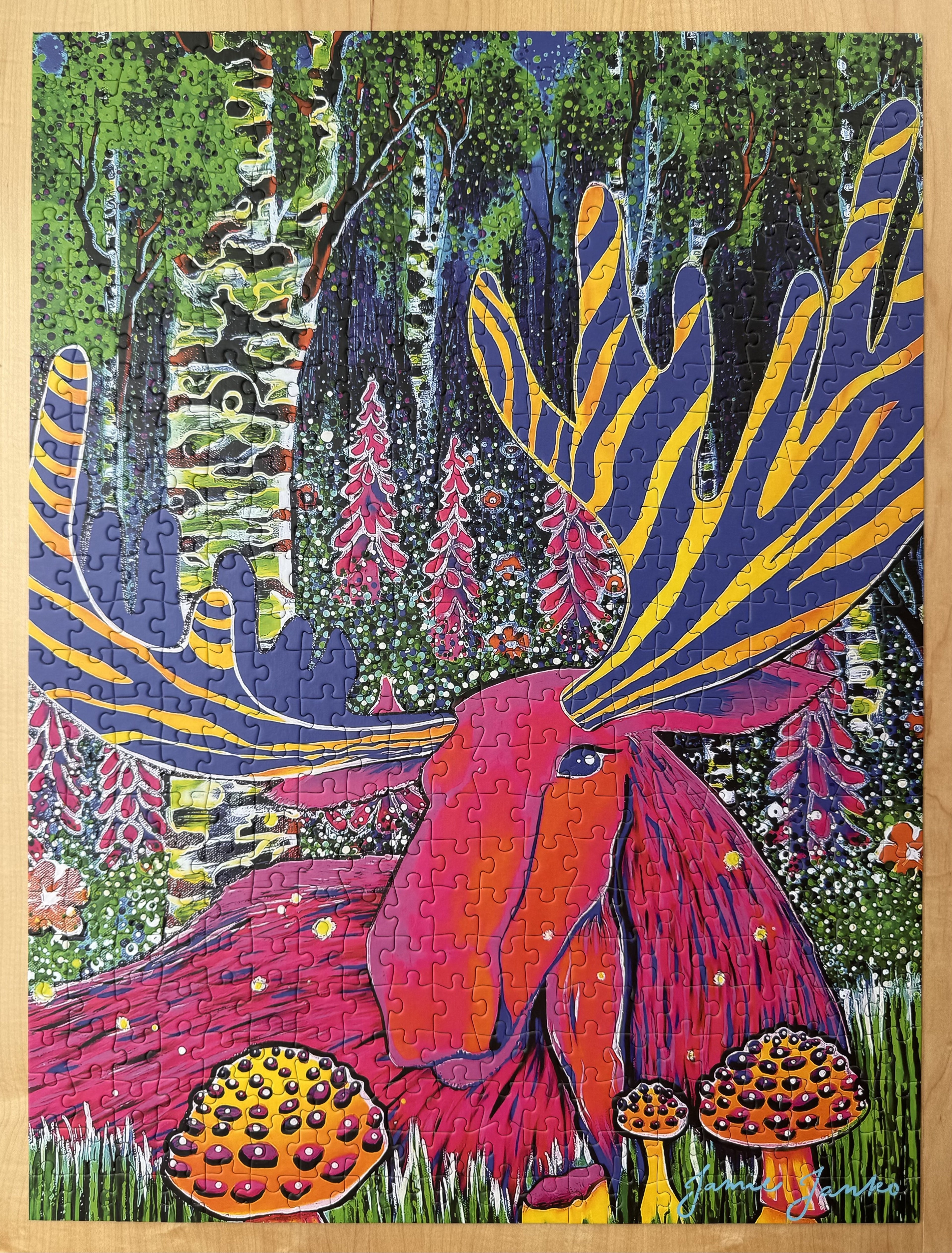 "PSYCHEDELIC MOOSE" 500 Piece Puzzle