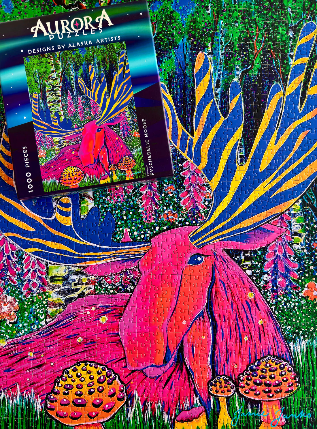 "PSYCHEDELIC MOOSE" 1000 Piece Puzzle