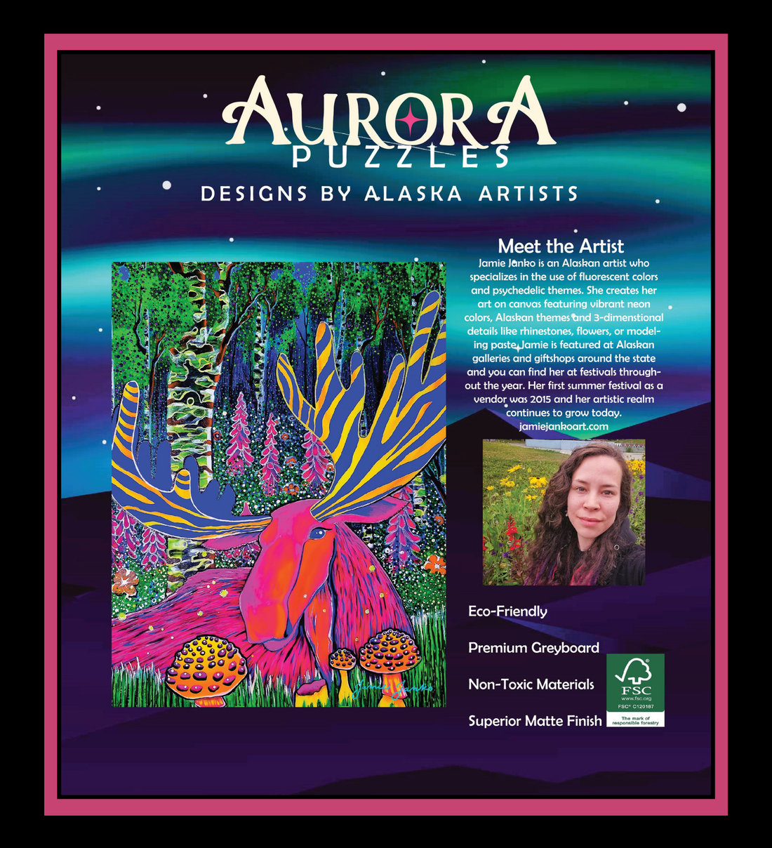 "PSYCHEDELIC MOOSE" 500 Piece Puzzle