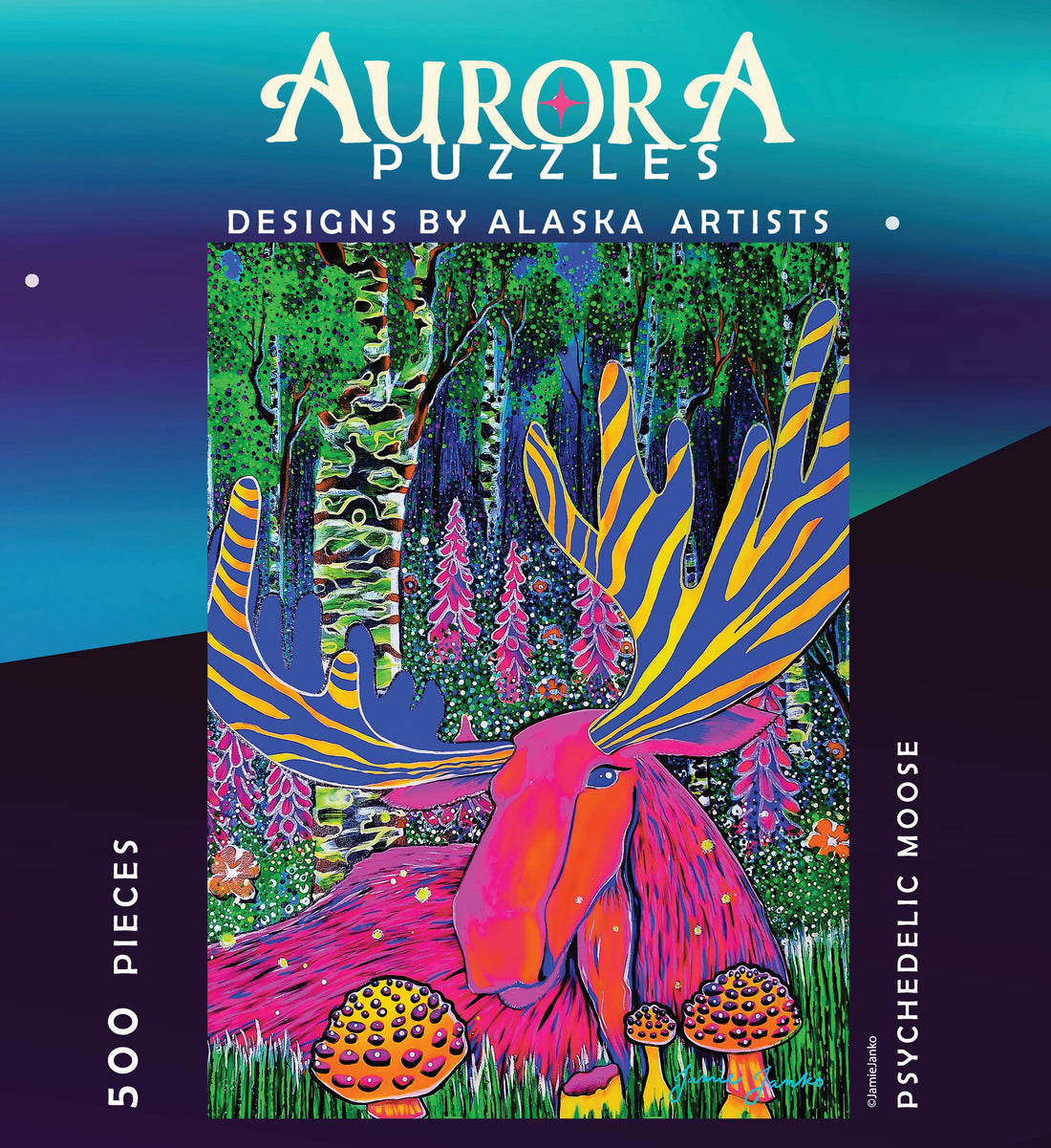 "PSYCHEDELIC MOOSE" 500 Piece Puzzle