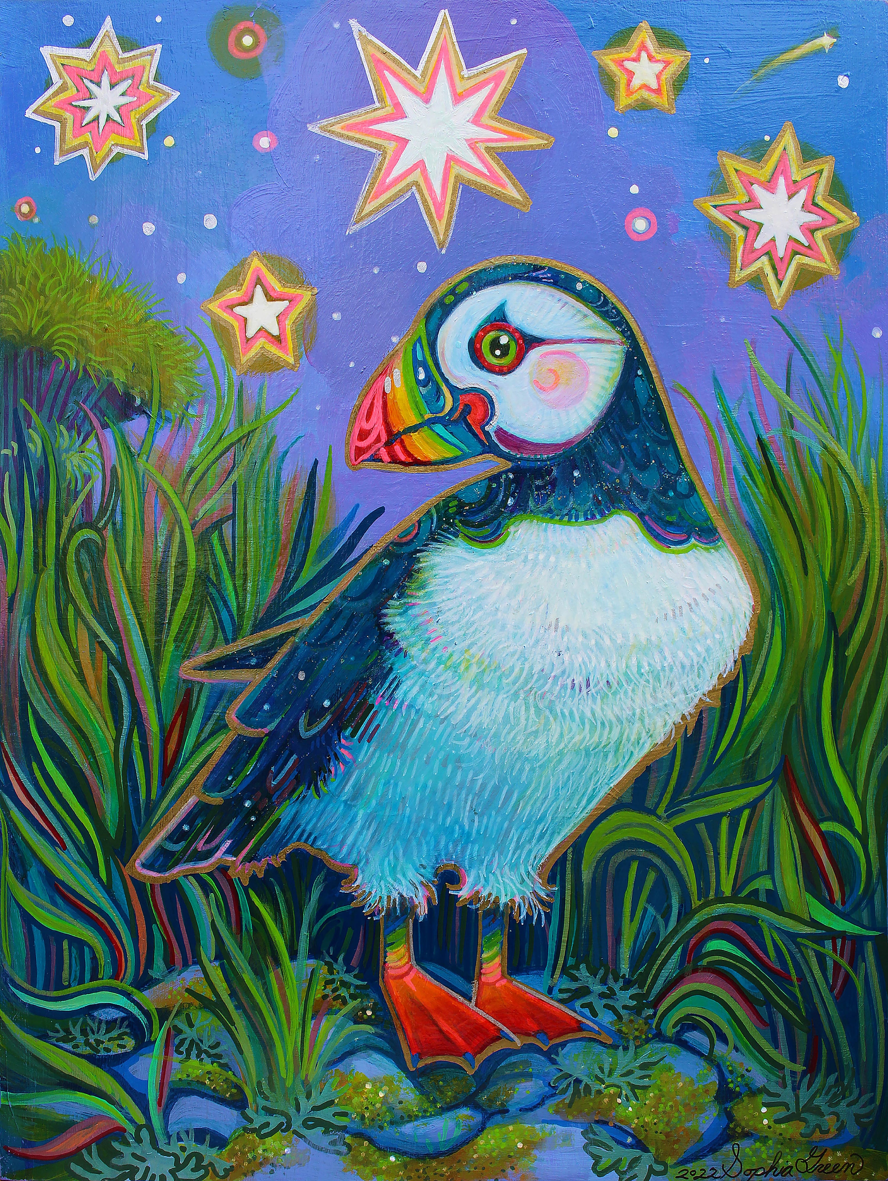 Puzzle of a colourful puffin